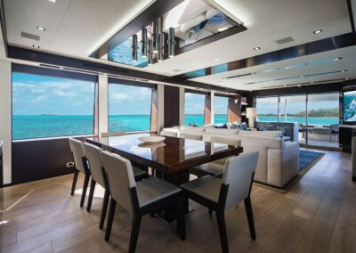 Main Salon & Dining | SURPLUS LINES - 91′ 8″ (27.94m) Hatteras 2019 Flybridge Motor Yacht