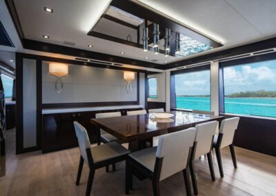 Main Salon & Dining | SURPLUS LINES - 91′ 8″ (27.94m) Hatteras 2019 Flybridge Motor Yacht