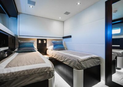 Twin Guest Stateroom - Port Side | SURPLUS LINES - 91′ 8″ (27.94m) Hatteras 2019 Flybridge Motor Yacht